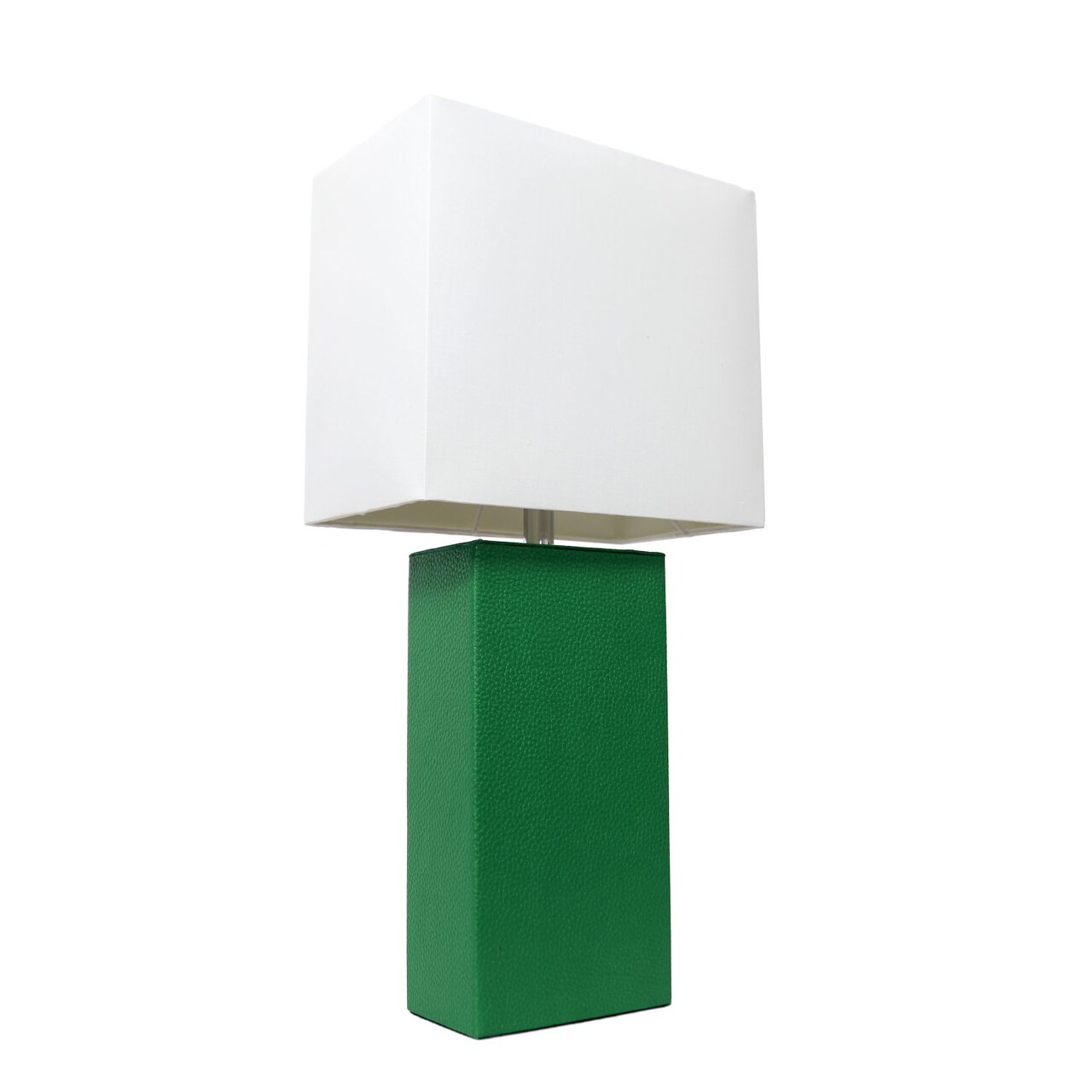 Mod Lighting and Decor Leather Bedside Table Lamp with Shade - 21" - White and Green